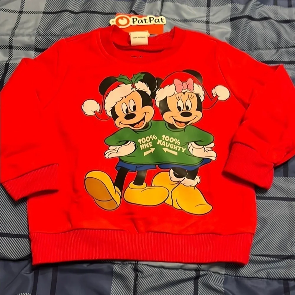 Disney Red Mickey & Minnie Holiday Sweatshirt